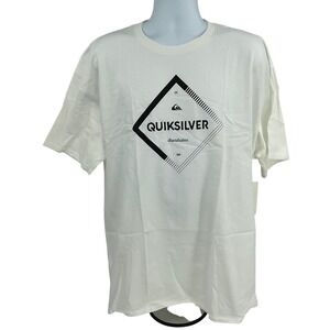 Quiksilver XXL White Graphic T-Shirt Premium Fit Boardriders Surf Skate Logo NWT